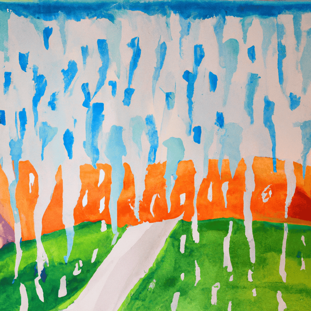 Abstract painting of Summer downpours and global warming
