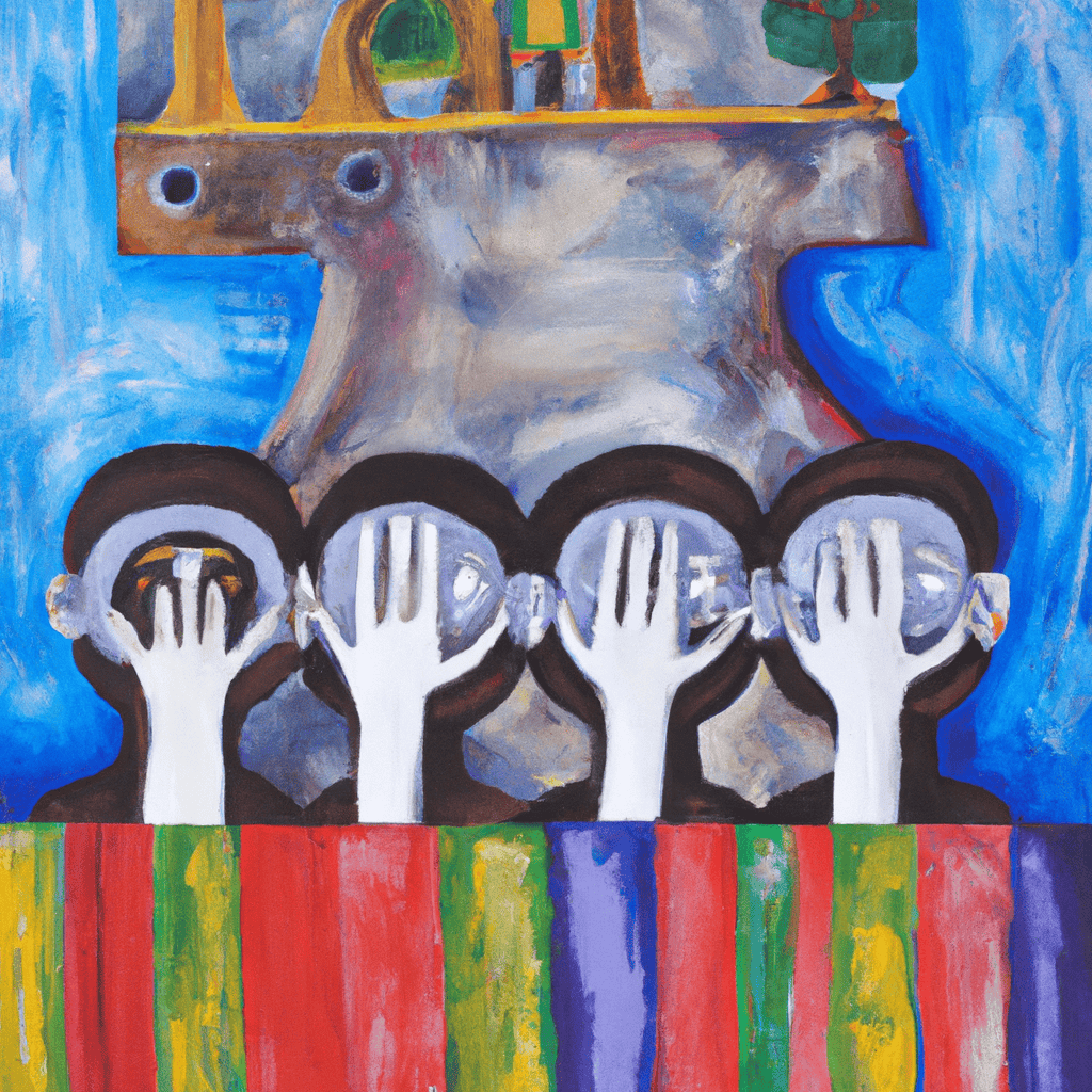 Abstract painting of See no evil, hear no evil, speak no evil
