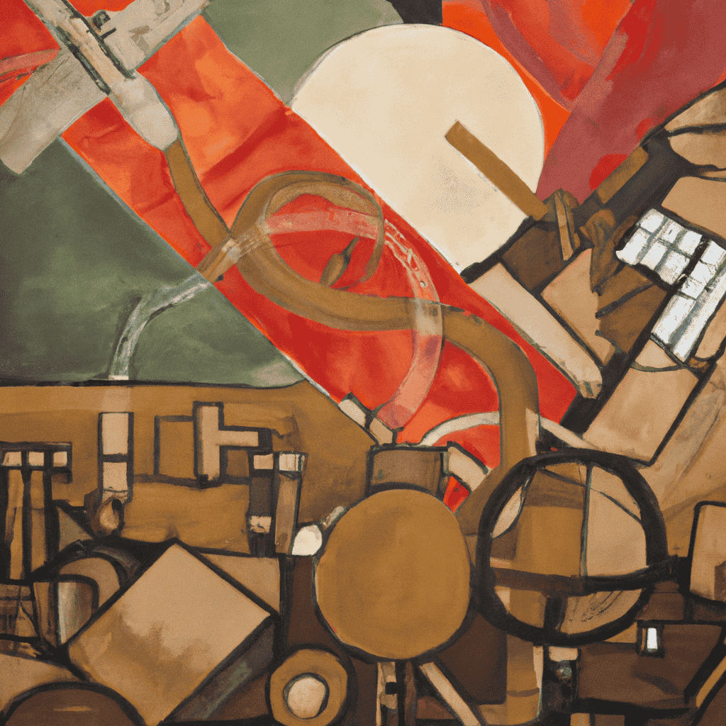 Abstract painting of Great war tactics