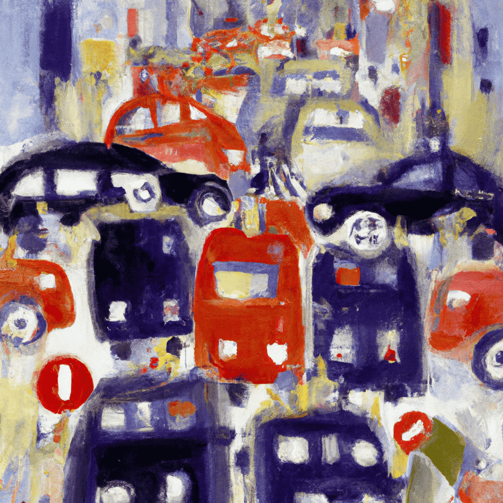 Abstract painting of Motorist boost the coffers