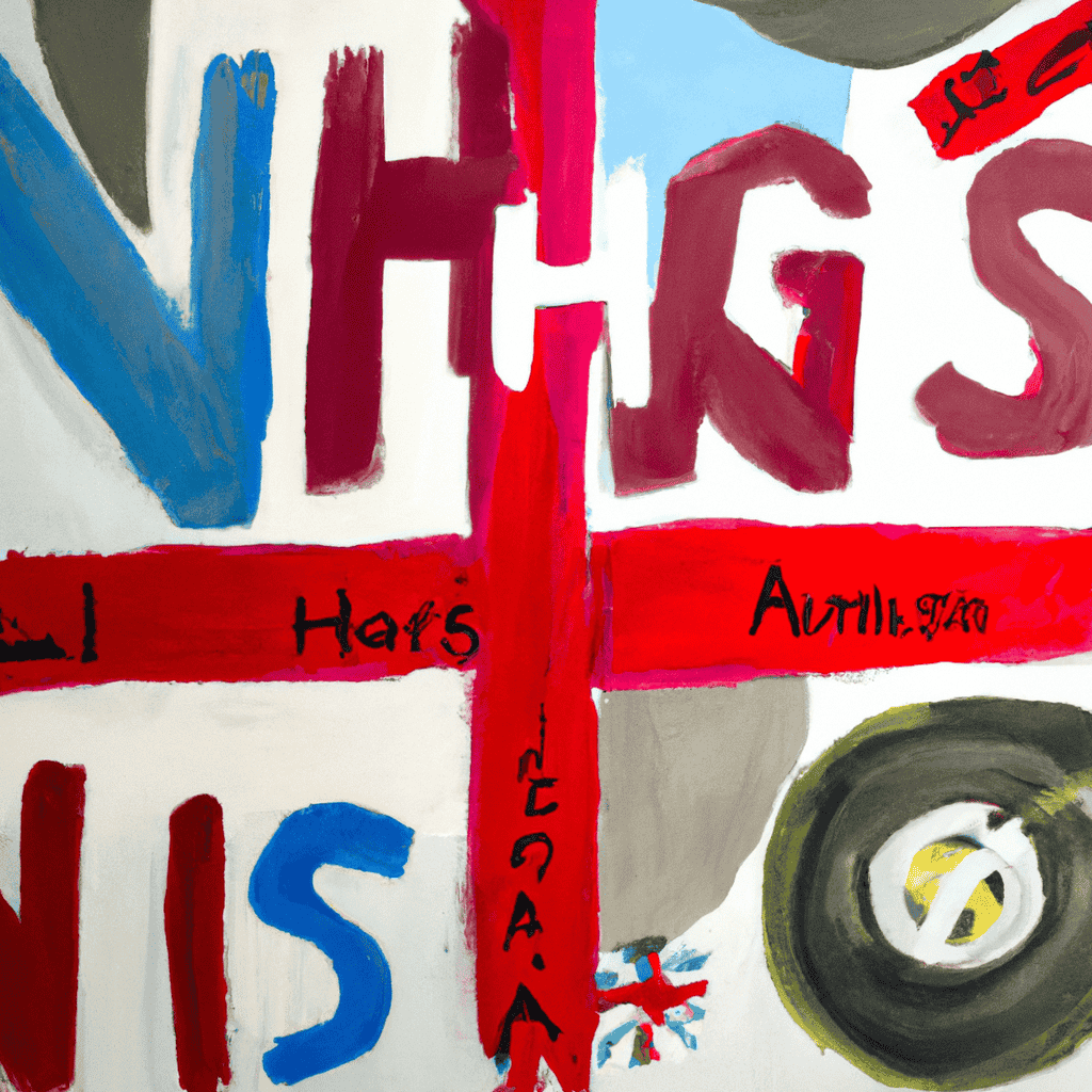 Abstract painting of NHS failings due to "ill thought-out Government policies"
