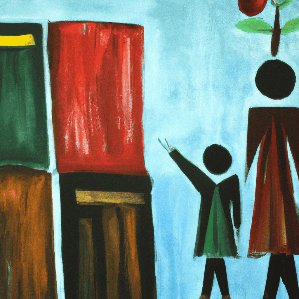Abstract painting of Teach them to learn, not teach