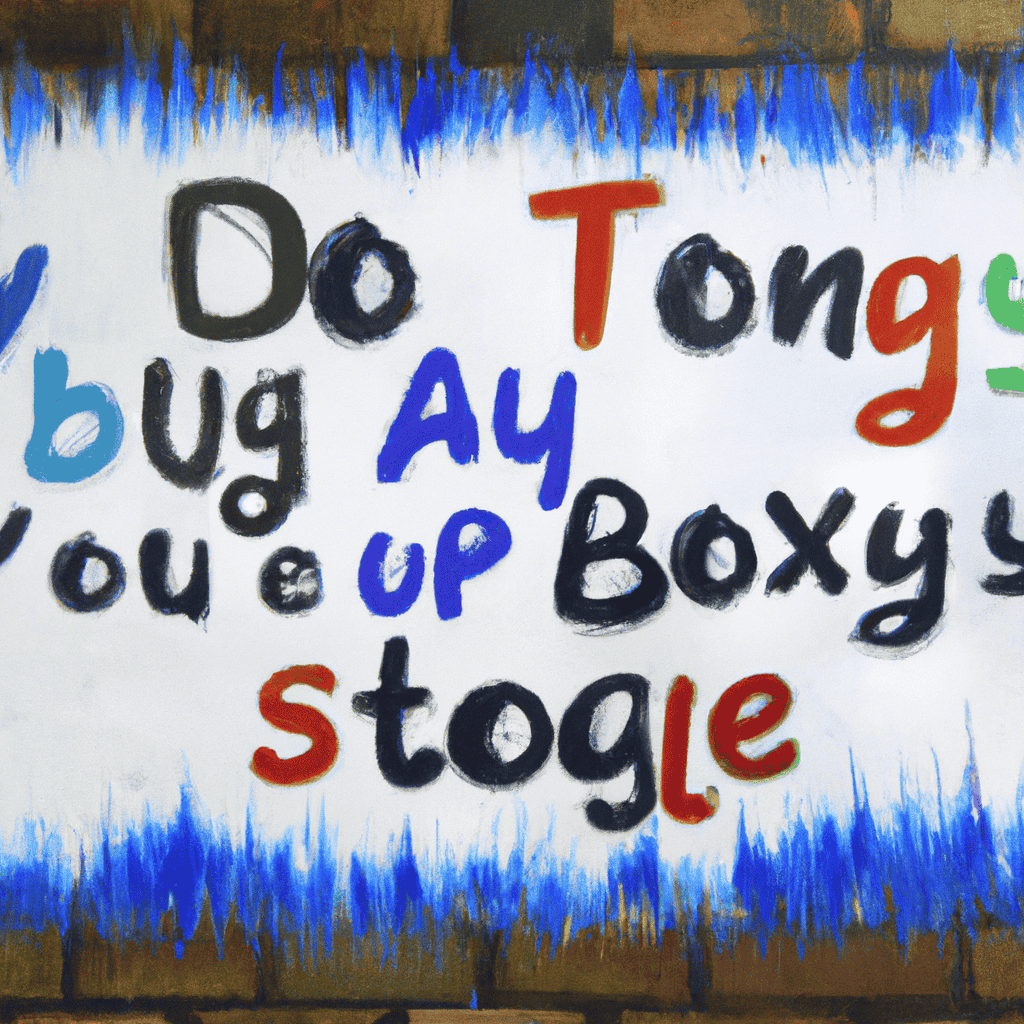 Abstract painting of Stop bullying us with your legislation, Tony