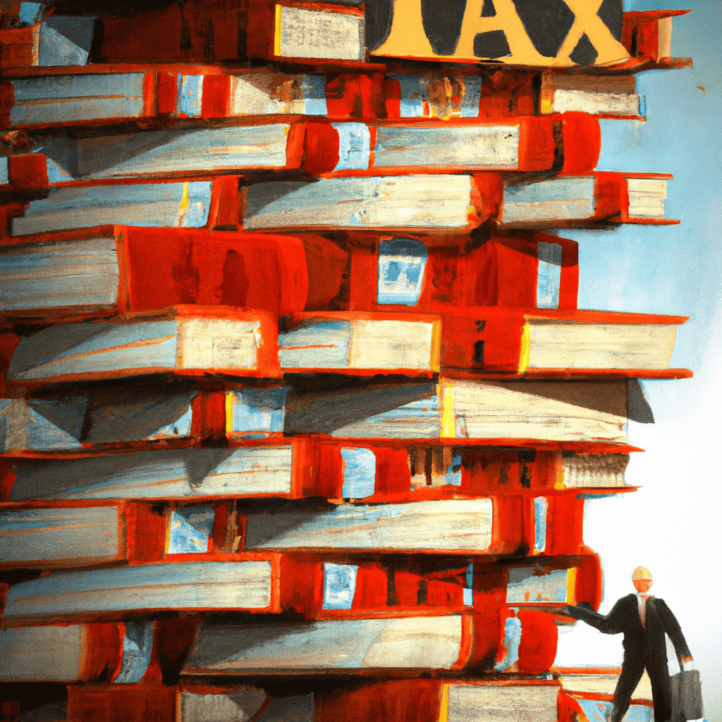 Abstract painting of Gordon and his 8,300 pages of tax law
