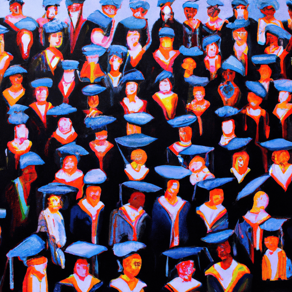 Abstract painting of 29 graduates for every job