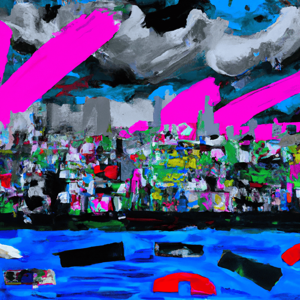 Abstract painting of London flooded or Miami wrecked? More bad weather on the way