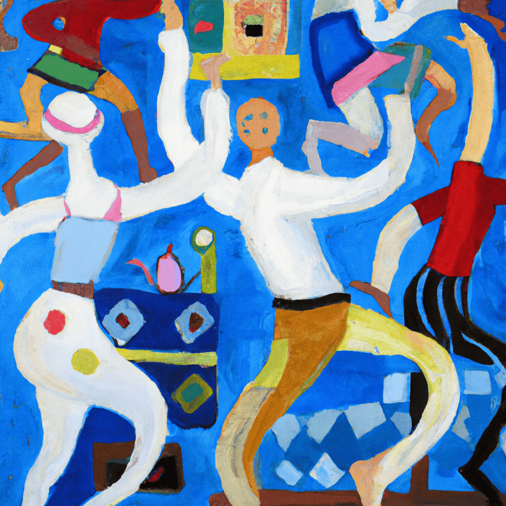 Abstract painting of Dancing to fitness