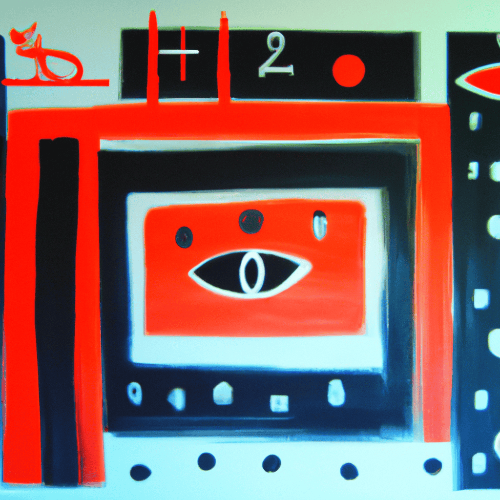 Abstract painting of No bay windows and mental stimulation for cats....