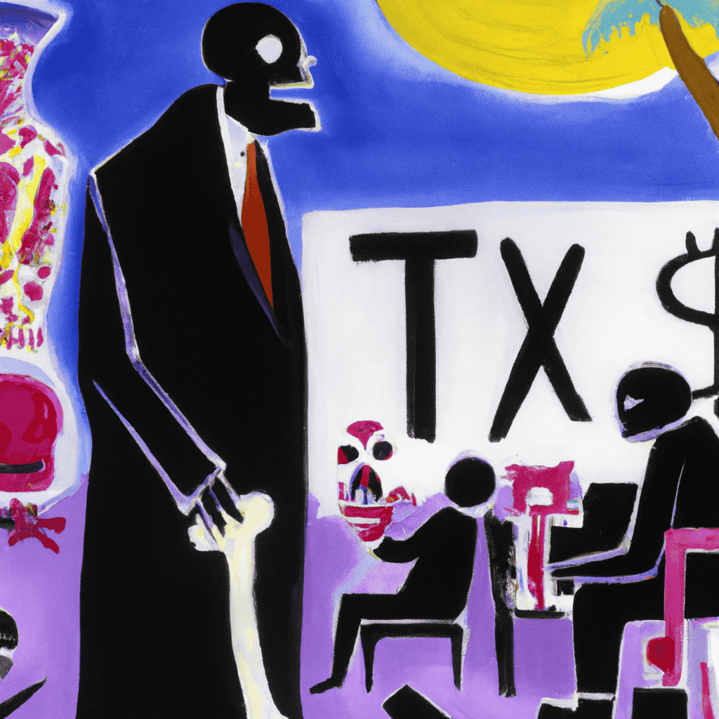Abstract painting of Death and Taxes