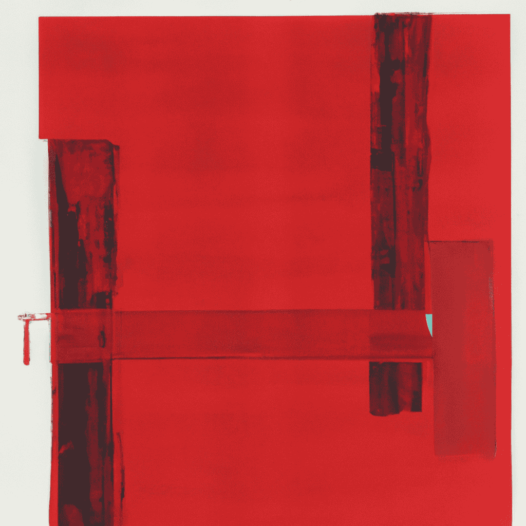 Abstract painting of Cutting red tape