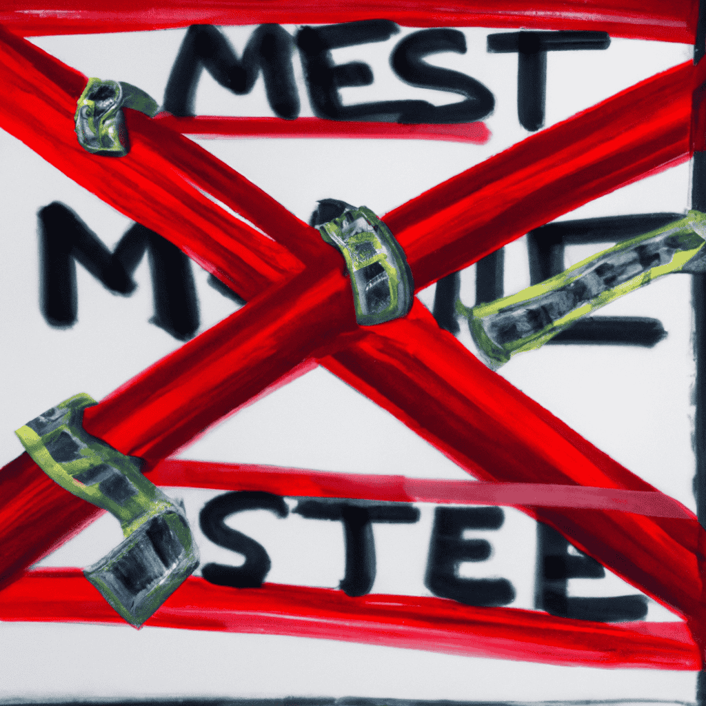 Abstract painting of Red tape stops us from making money