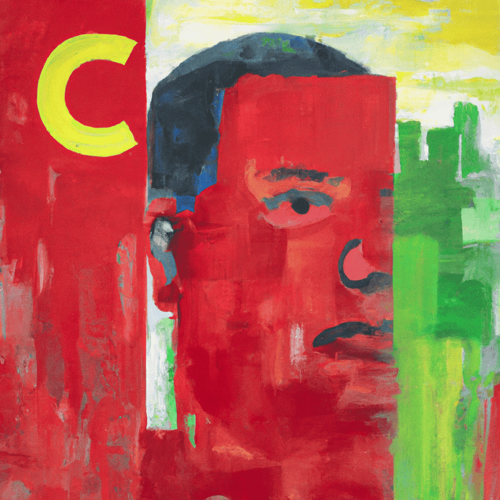 Abstract painting of Chavez: I am the state