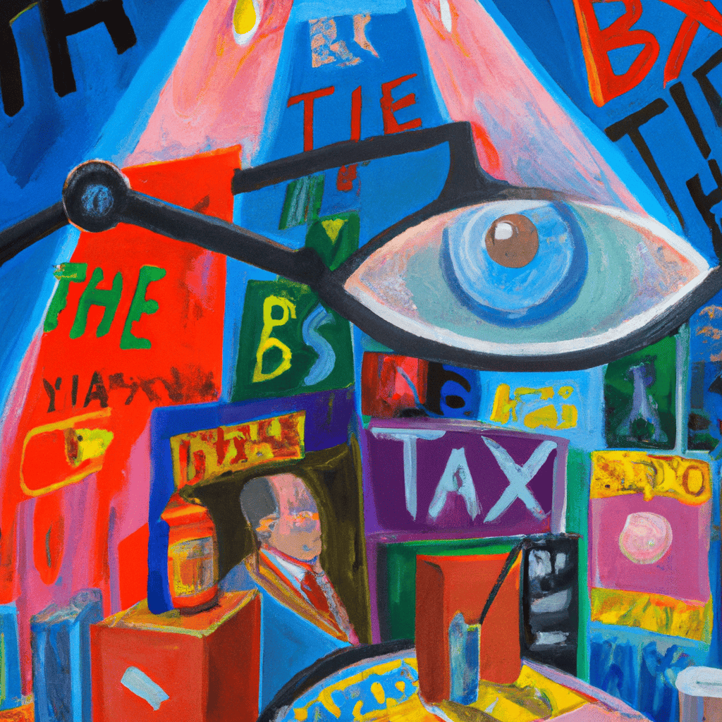 Abstract painting of Big Brother is taxing you