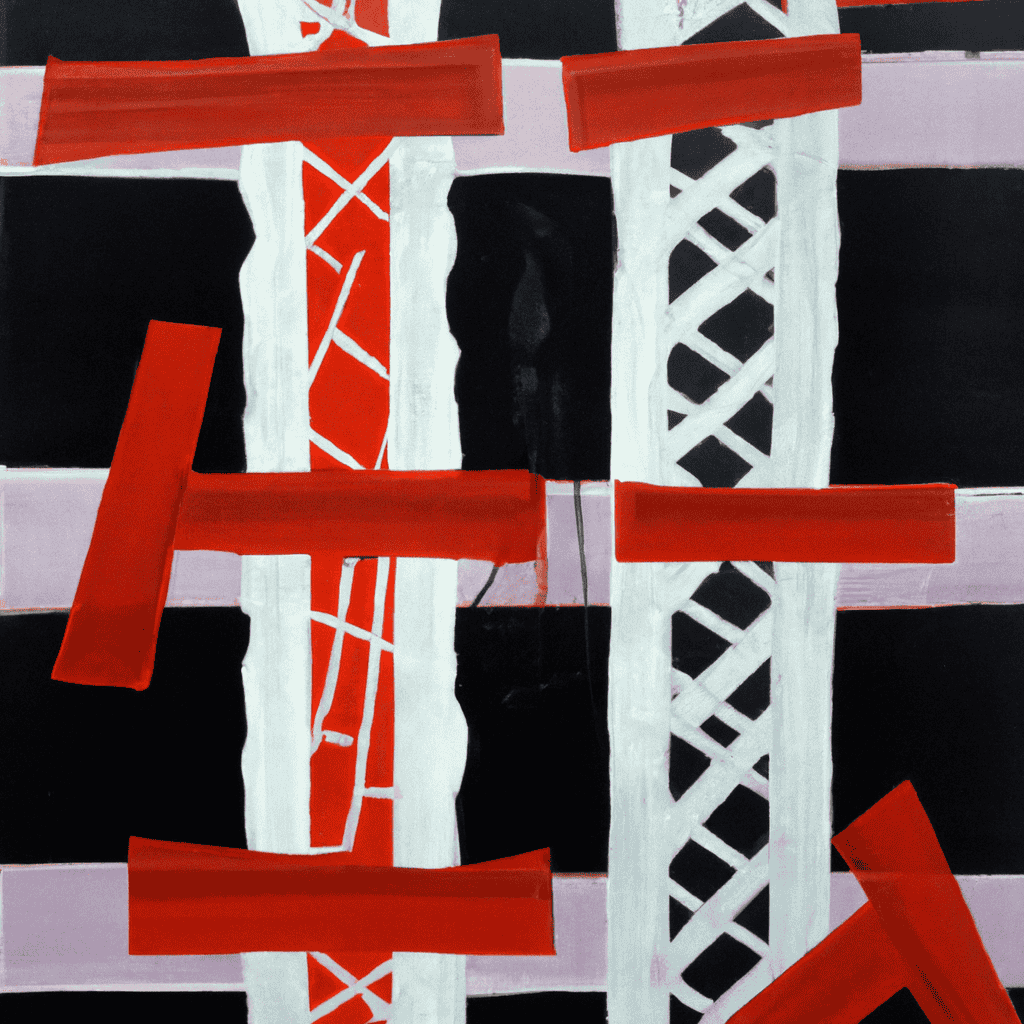 Abstract painting of From red tape to black tape (the Telegraph)