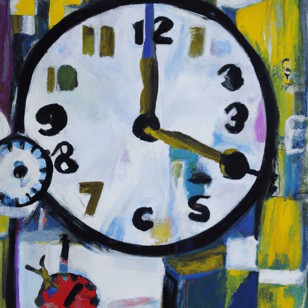 Abstract painting of £715m to clock watch