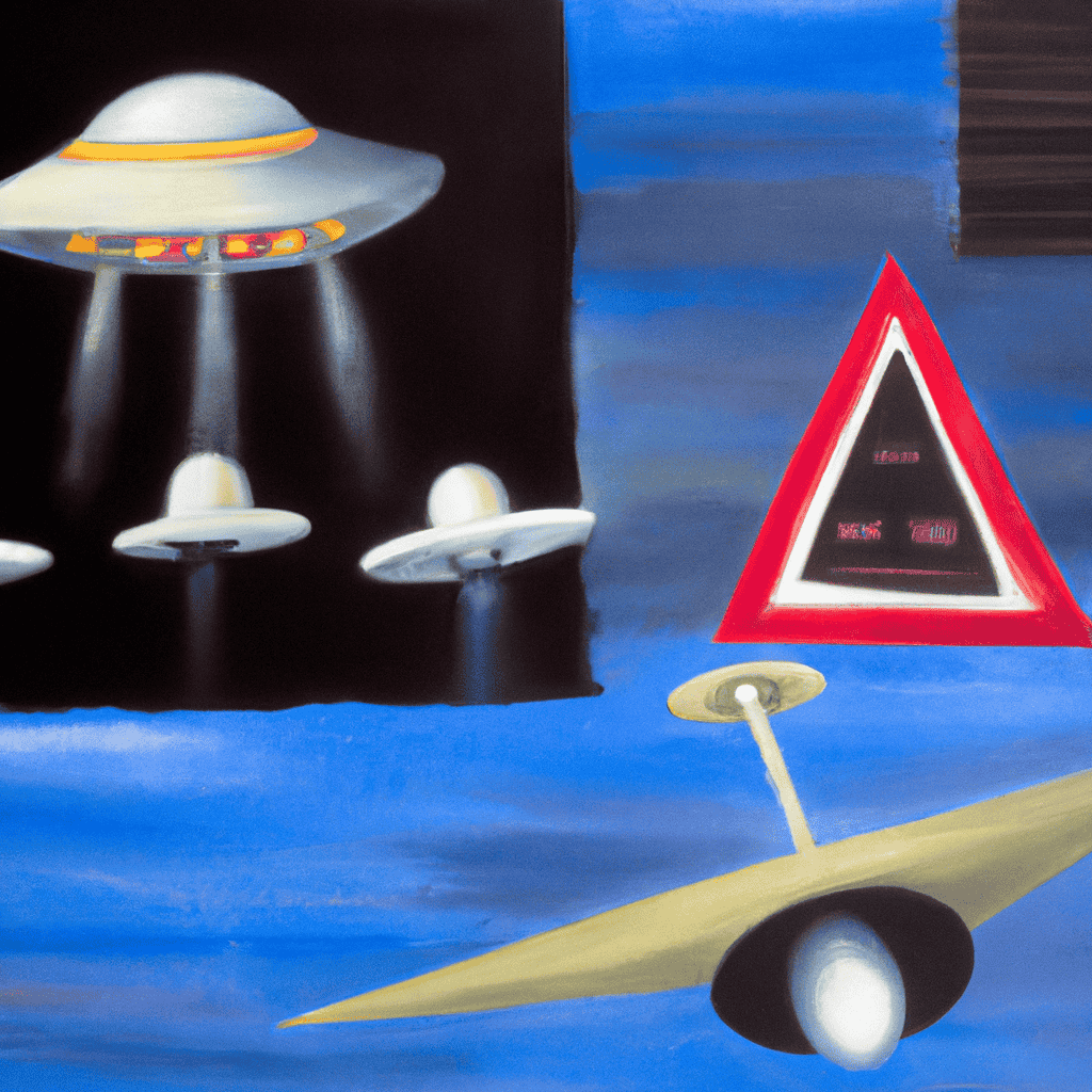 Abstract painting of UFOs, apocalyptic visions, and the EU Emissions Trading Scheme