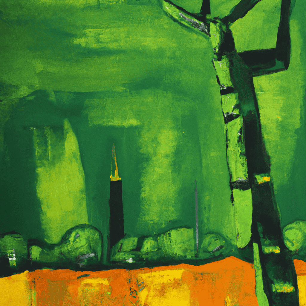 Abstract painting of Is God Green?