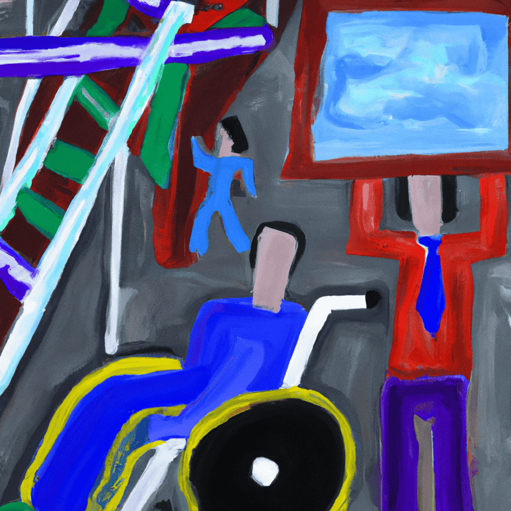 Abstract painting of Putting the disabled to work