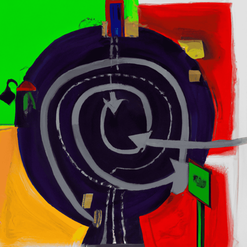 Abstract painting of Spinning it through the back door