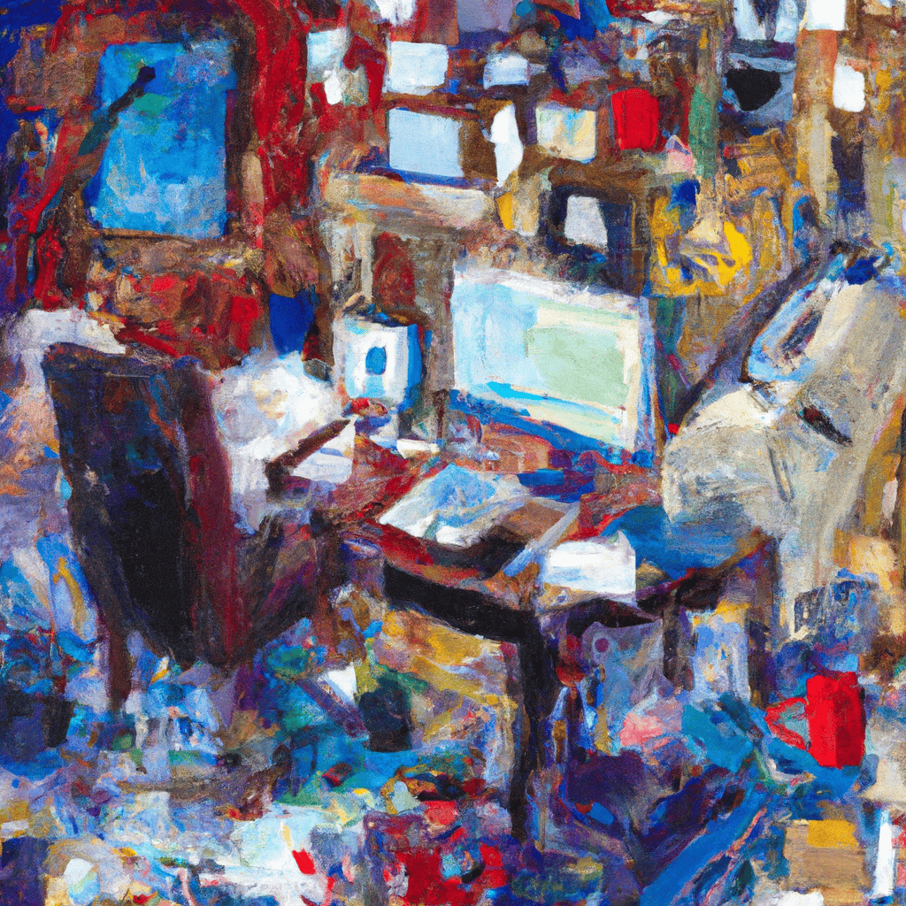 Abstract painting of Home Office mess