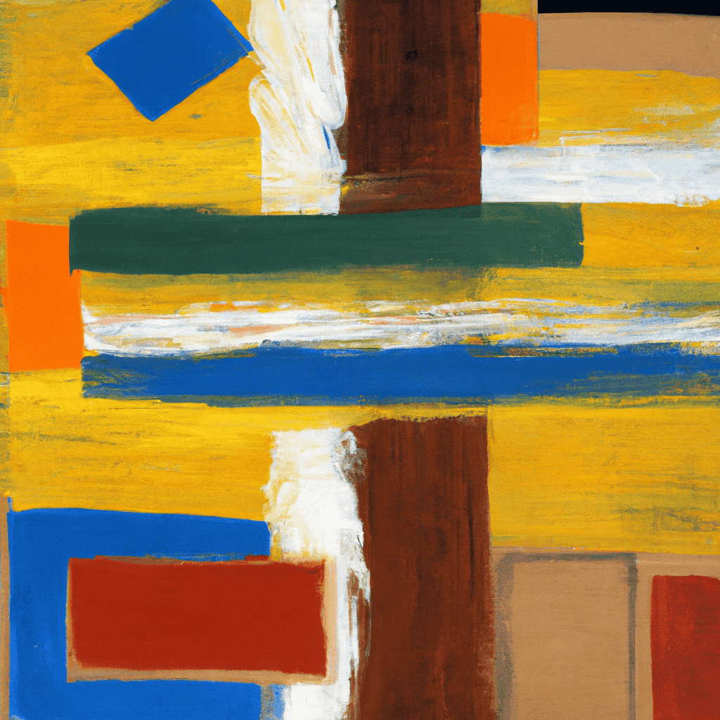 Abstract painting of Shifting the goal posts